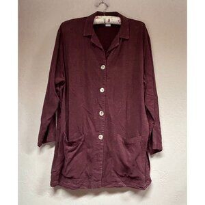Amanda Gray 2 Women's Plus Size 0X Brown Button Down Shirt Tunic Long Sleeve